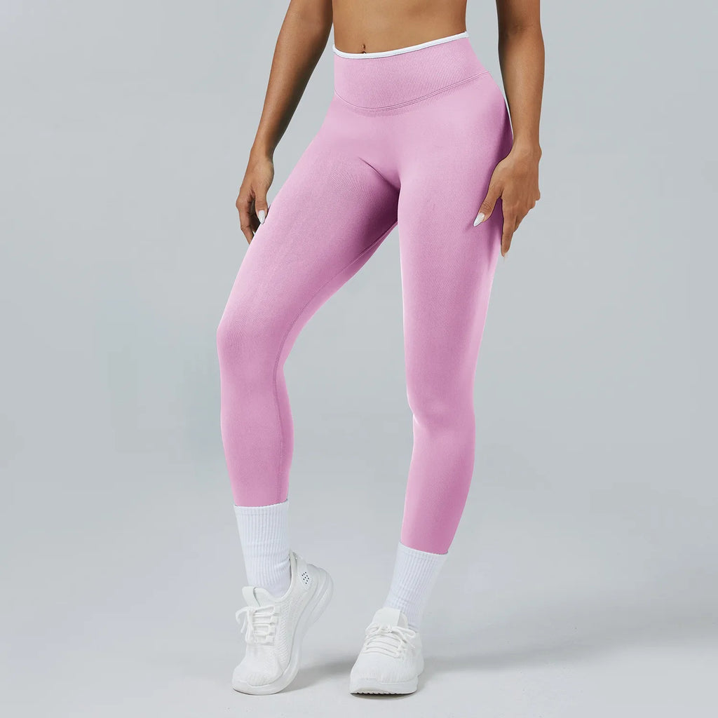 Women Elastic Waist Yoga Pants Seamless Push Up Leggings Sport Fitness Running Gym Quick Dry