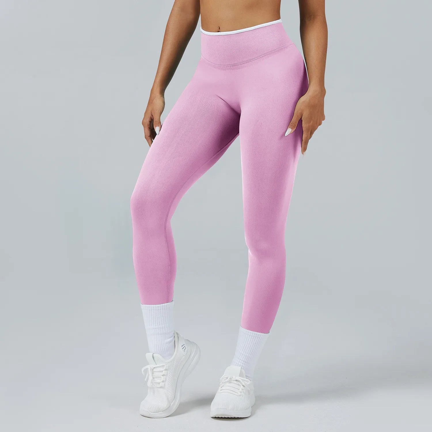 Women Elastic Waist Yoga Pants Seamless Push Up Leggings Sport Fitness Running Gym Quick Dry