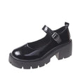 Lolita Shoes Japanese Girl Platform Black high heels fashion Round Toe Mary Jane Women Patent faux Leather Student Cosplay Shoes