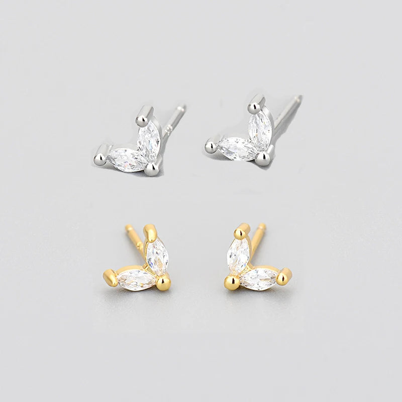 ZAKOL Marquise Cubic Zircon Stud Earring for Women Girls Ladies Fashion Silver Gold Color Daily Ear Accessories