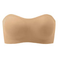 Female Removable Padded Soft Ice Silk Traceless Brasseries Wire Free Side Buckle Bra For Women Invisible Strapless Push Up Bras