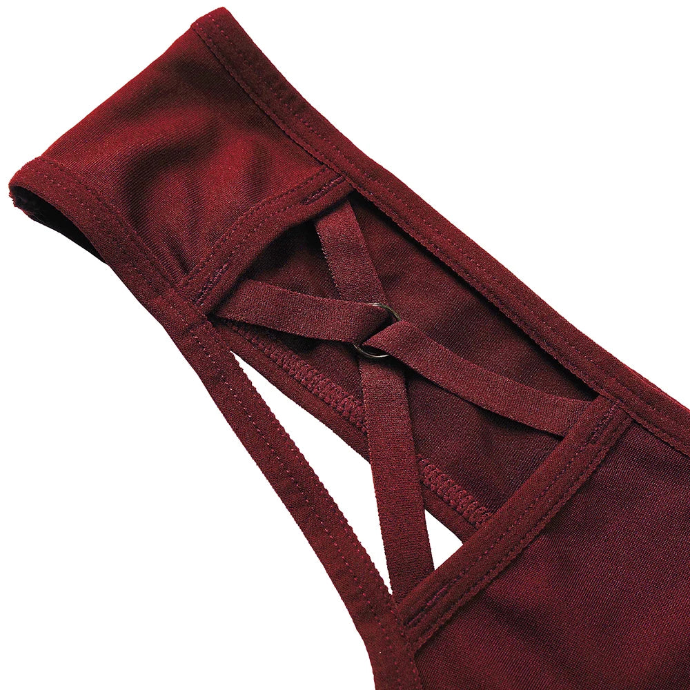 Anfilia Women Panties Sexy Low Waist Tanga Bandage Cross Hollow Out Cotton Soft Breathable Thongs