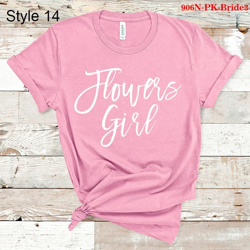 Bridal Bachelor Party T Shirts Baby of Honor Mother of the Groom Jr. Bridesmaid Bride Flowers Girl Brides Babes Team Bride Maid