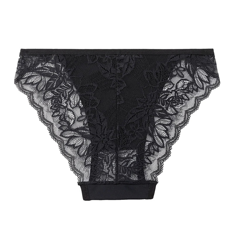 TrowBridge 3PCS/Set Women's Panties Sweet Hollow Out Lace Underwear Leopard Sexy Lingerie Fashion Ladies Briefs Cozy Underpants