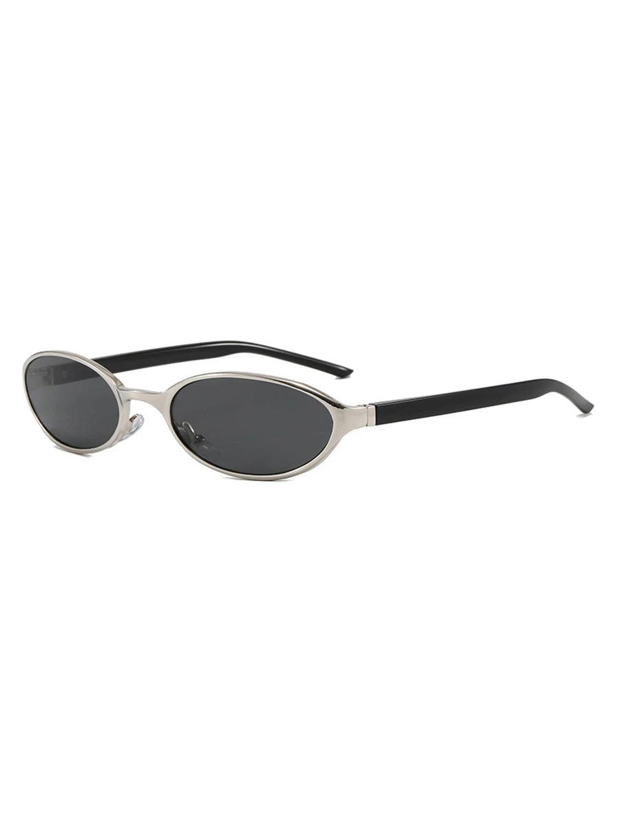 Women‘s Small Oval Sunglasses UV400 Protection Mini Shades Y2K Retro Tiny Slim Oval Frame Glasses for Men Women Daily Wear