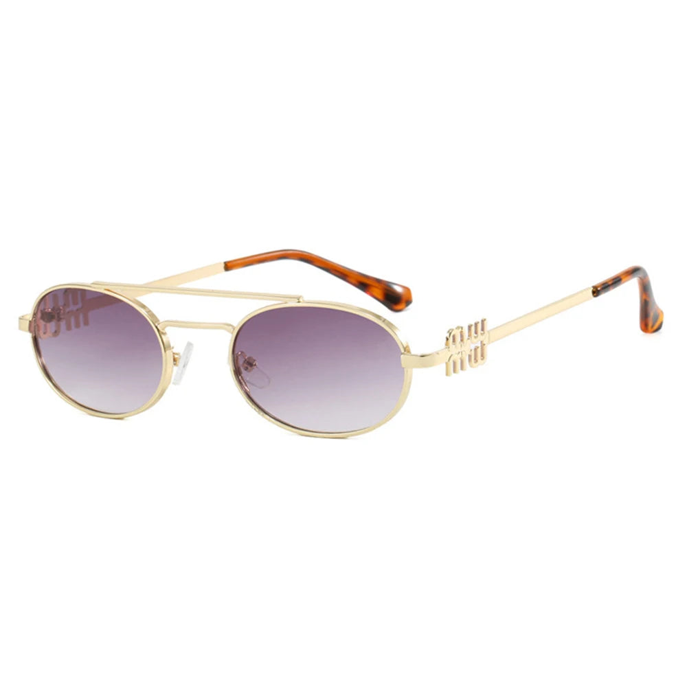 Fashion Punk Double Beam Sunglasses Women Men Retro Brand Designer Small Frame Sun Glasses Female Trendy Sunshade Eyewear UV400