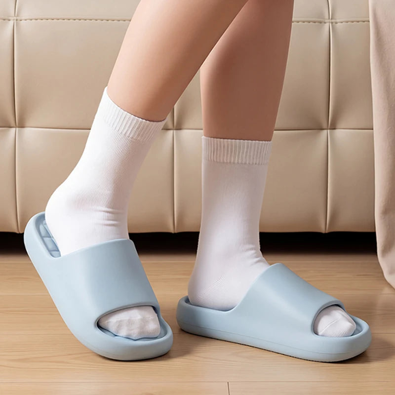 Candy Color Soft Bottom EVA Slippers Women Summer 2026 Thick Platform Comfortable Cloud Slippers Woman Outdoor Beach Sandals 45