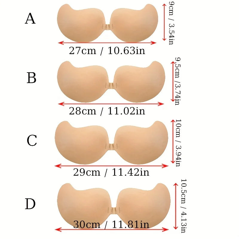 Women Invisible Silicone Mango Bra Sexy Strapless & Seamless Push Up Stick-On Bra Front Closure Lingerie & Underwear Accessories