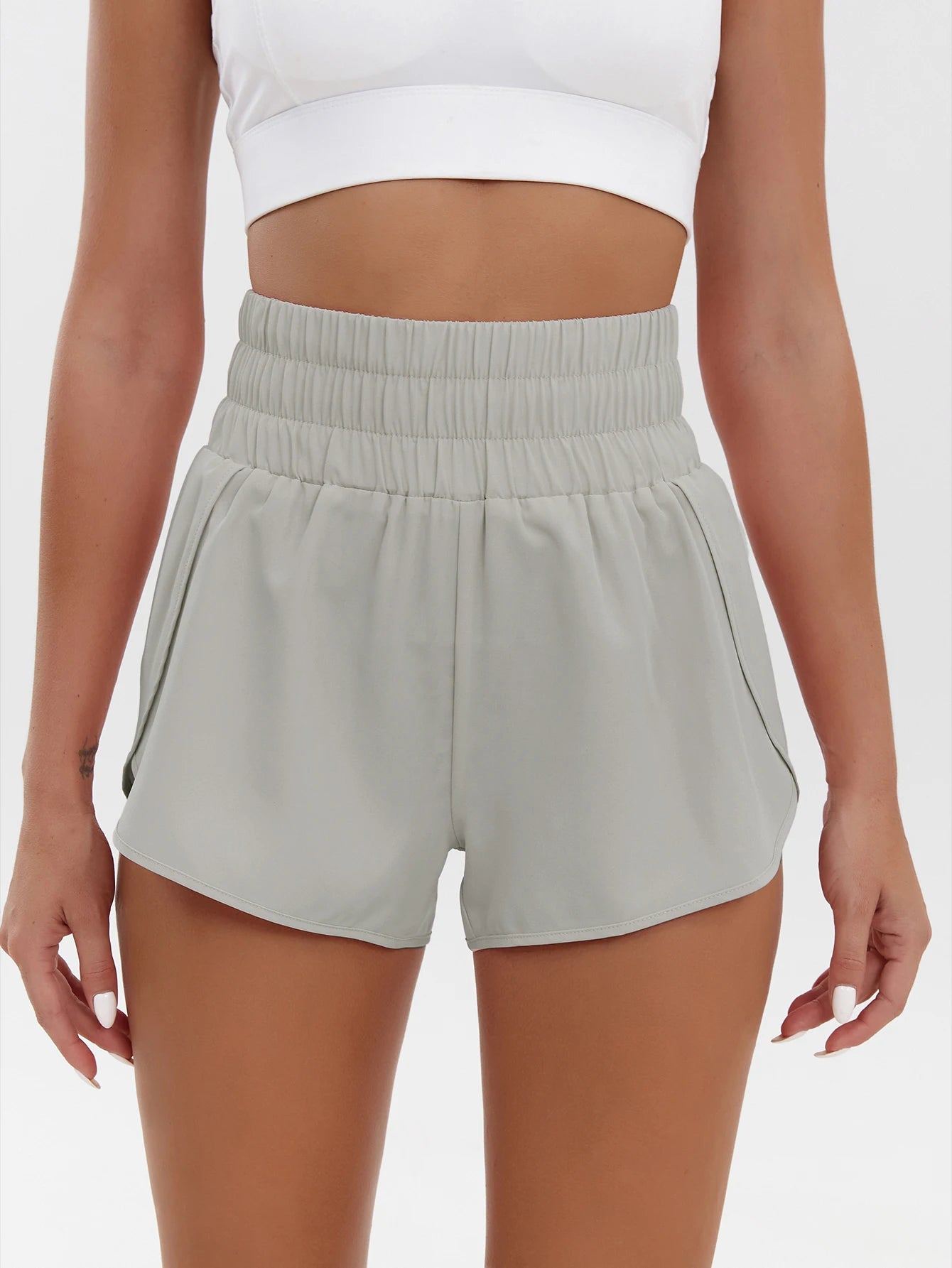 2025 New European and American Women's Shorts High Waist Elastic Loose Quick-drying Sports Casual Shorts Breathable Pants