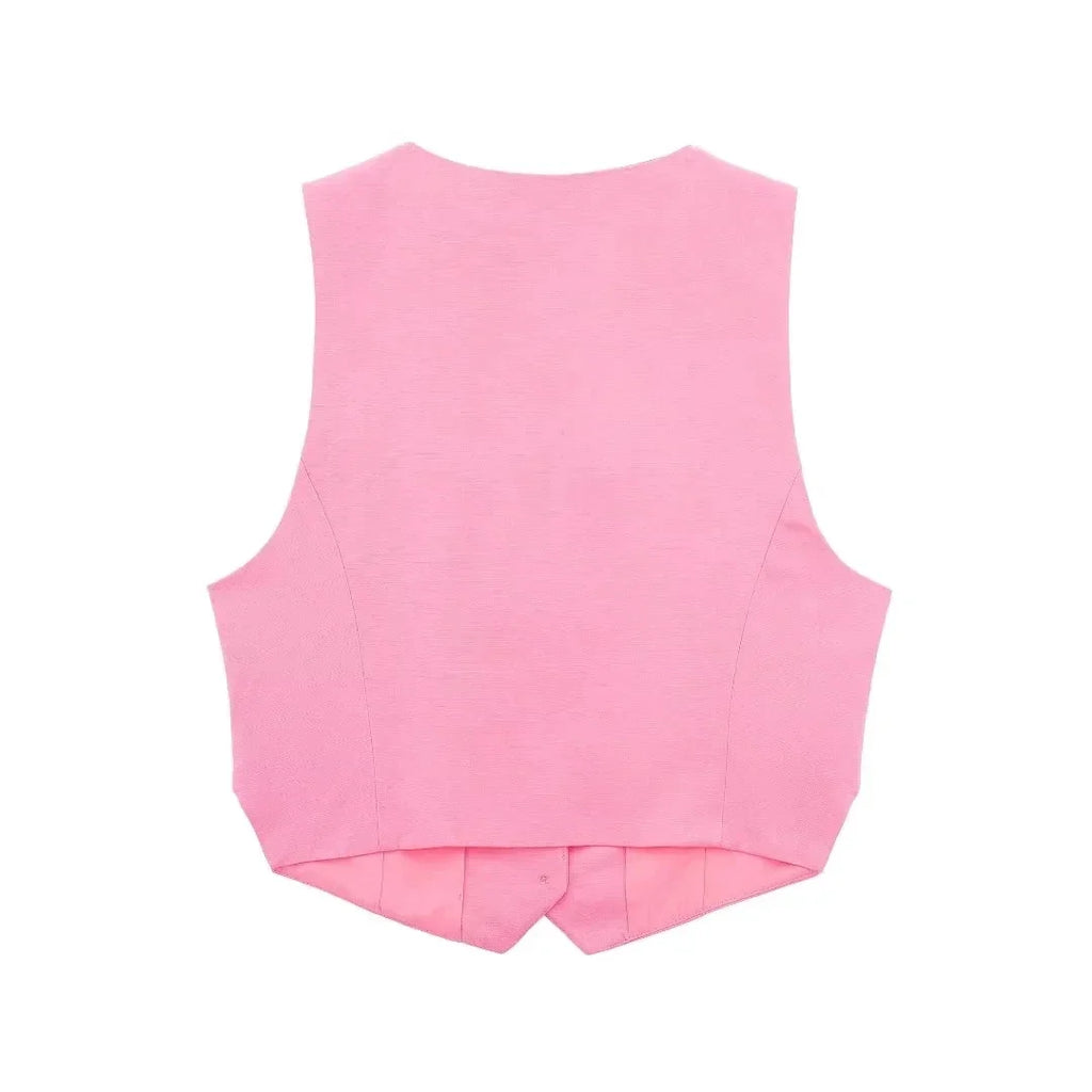 HH Women 2 Piece Vest Shorts Set V Neck Button Waistcoat High Waist Pleated Shorts Office Lady Casual Business Solid Suit