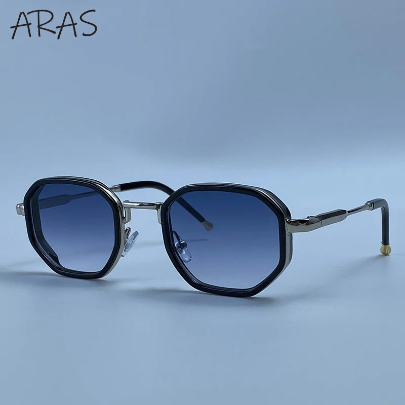 Small Frame Octagon Punk Sunglasses Women Luxury Brand Retro Geometric Metal Fashion Shades Vintage Sun Glasses Driving Eyewear