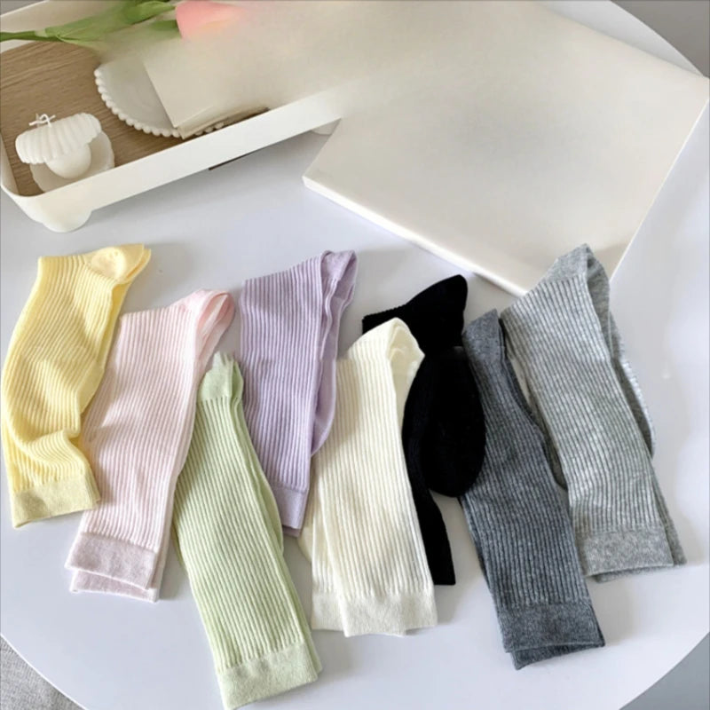 1/9 pairs New summer thin casual women's middle tube socks comfortable women's middle tube socks fashion breathable long socks
