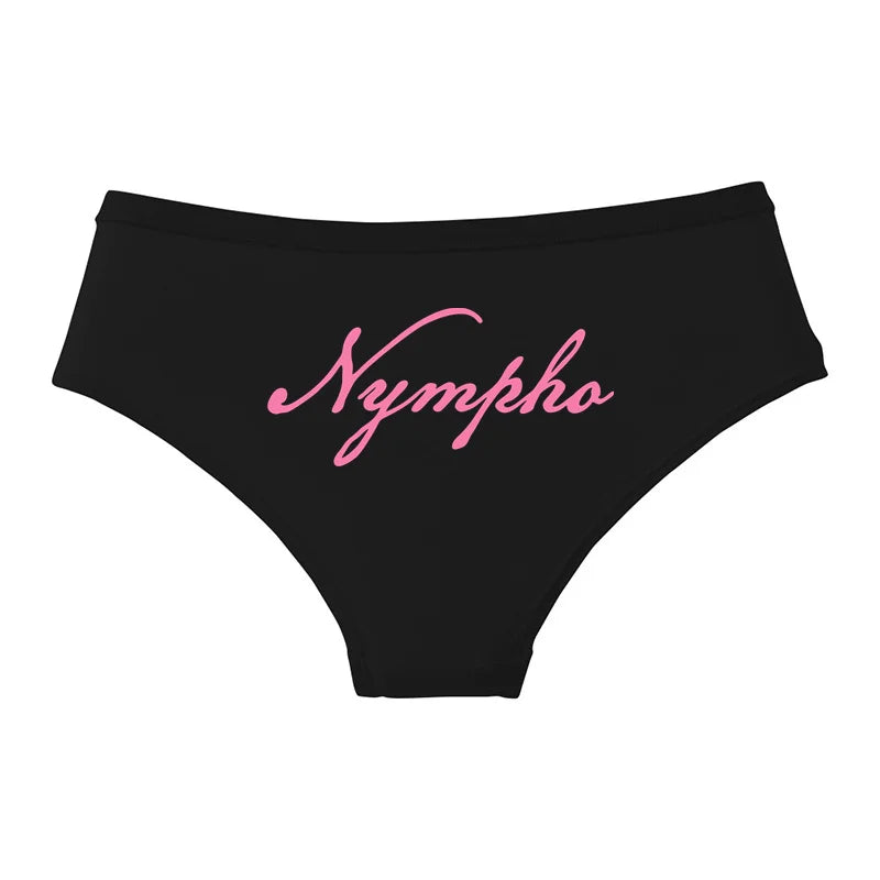 NYMPHO Gold Letter Print Underwear Cute Girl Briefs Female Soft Cotton Panties Sexy Lingeries For Women Ladies Underpants