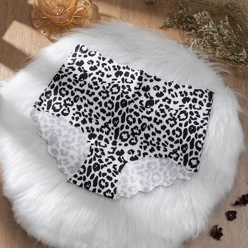 BZEL 4PCS Women's Panties Seamless Female Sexy Lingerie High-Waist Briefs Ladies Breathable Leopard Plus Size Underpant Hot Sale