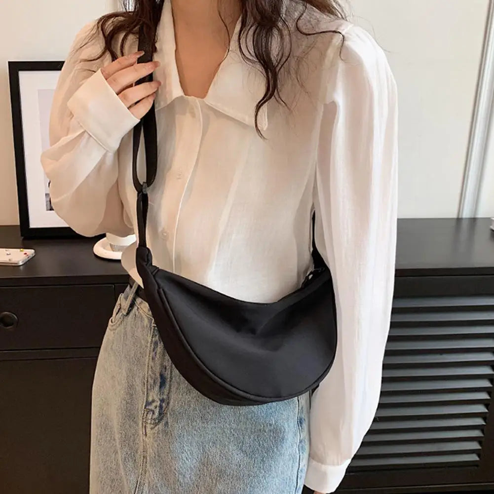 Trendy Women Casual Nylon Crossbody Bag Dumpling Bag Shoulder Bag Large Dumpling Purse Casual Women's Crossbody Bags