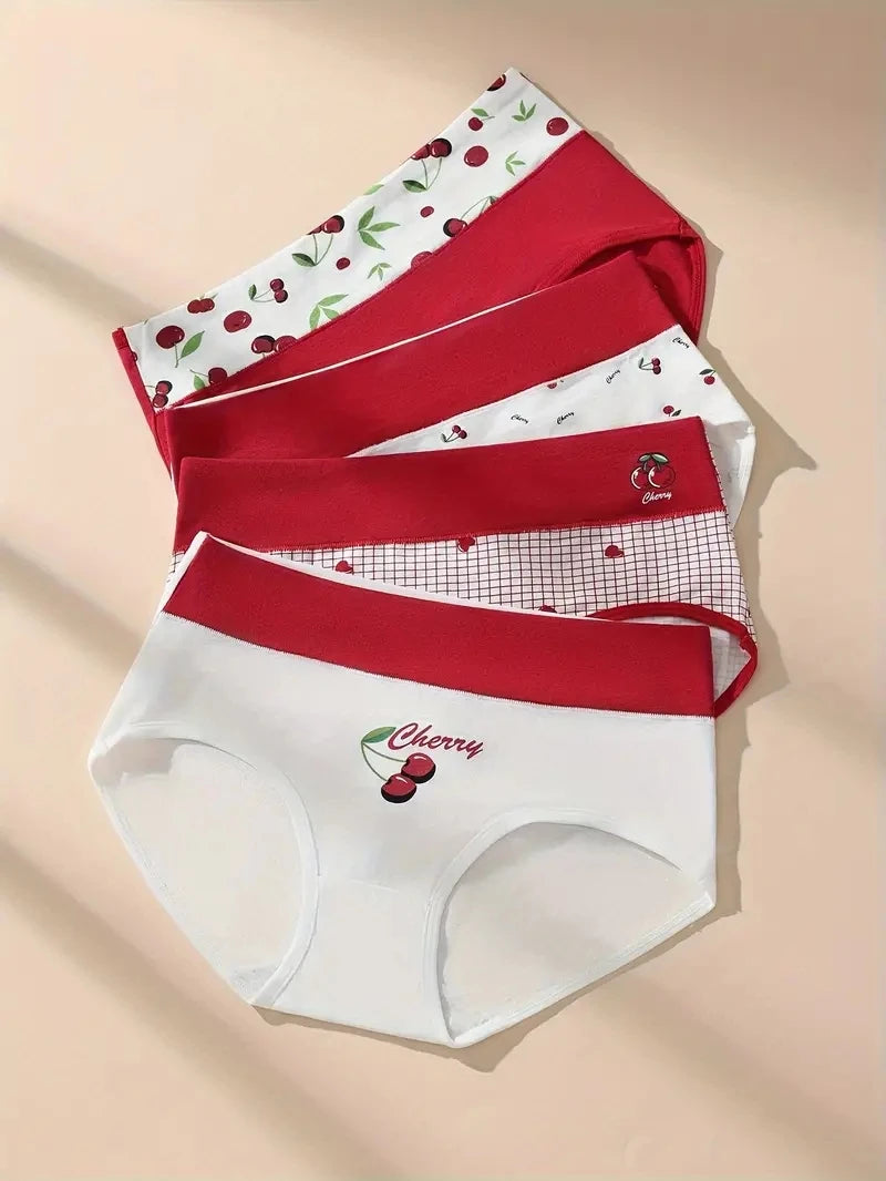 4Pcs Women Cotton Panties High Waist Underwear Print Ladies Briefs Soft Underpants Breathable Plus Size M-4XL Sexy Lingerie