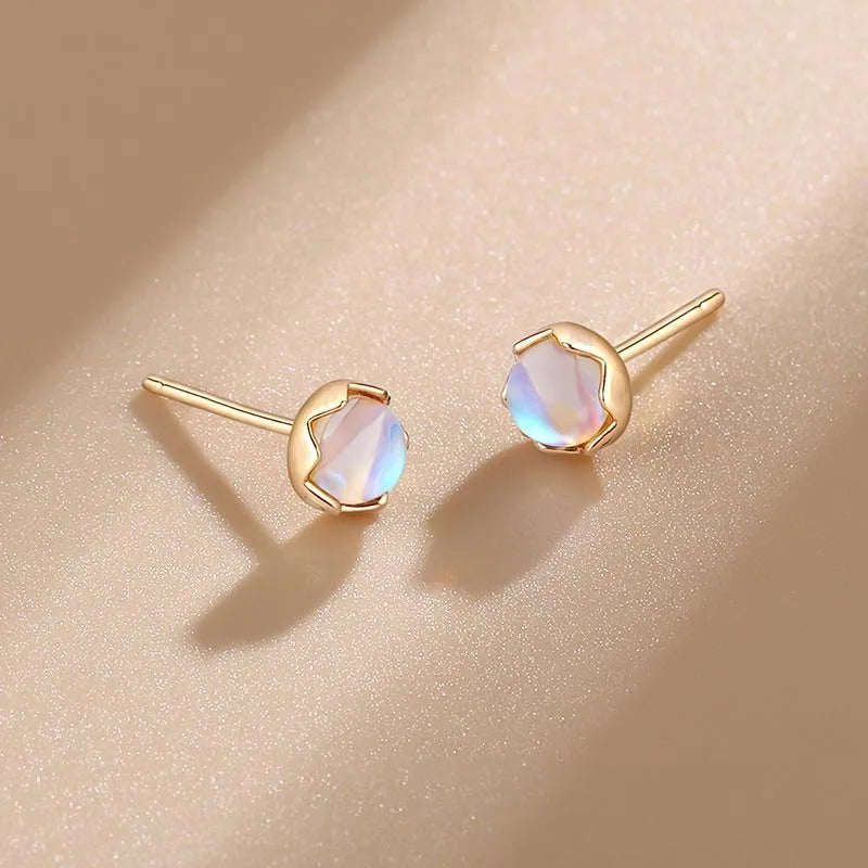 Gold Color Small Flower Studs Earings for Women Simple Elegant 2024 Korea Fashion Girls Students Daily Wear Party Jewelry Gift