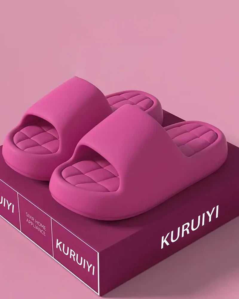 Candy Color Soft Bottom EVA Slippers Women Summer 2026 Thick Platform Comfortable Cloud Slippers Woman Outdoor Beach Sandals 45