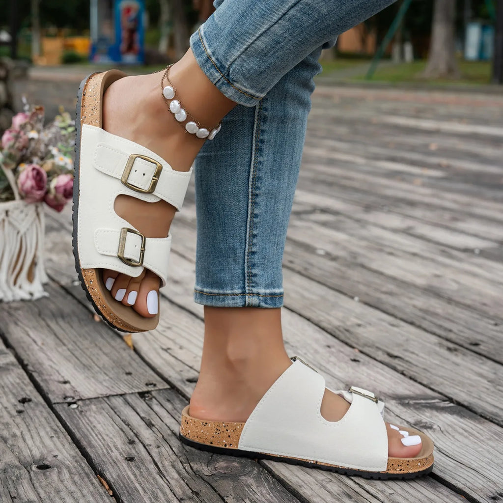 Women Slippers Platform Slides Women Summer  Slippers Classic Soft Sandals Support Adjustable Breathable Buckle Sandals