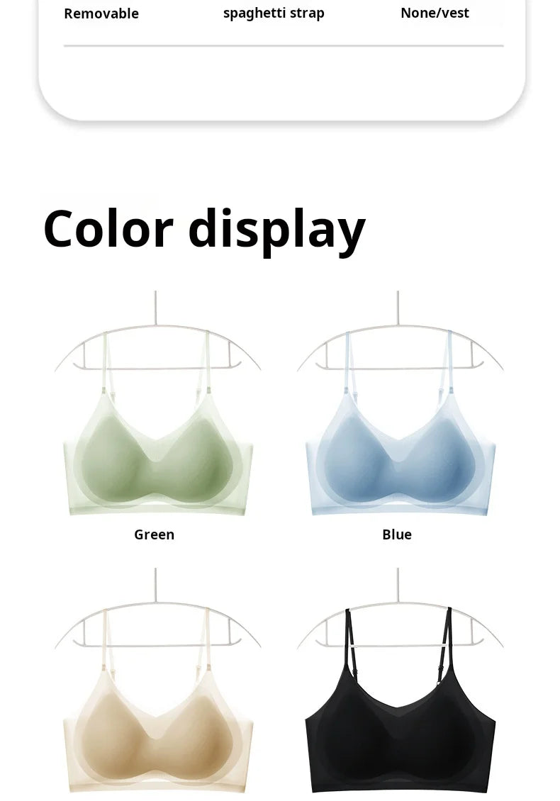 Summer Seamless Ultra-Thin Ice Silk Bra Women Sexy Push Up Bra Intimates Wireless Bralette Underwear Air Cooling Brassiere