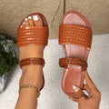 2026 New Casual and Comfortable Flat Slippers Women Summer New Woven Round Head Simple Fashion Beach Sandals Женские Сандалии