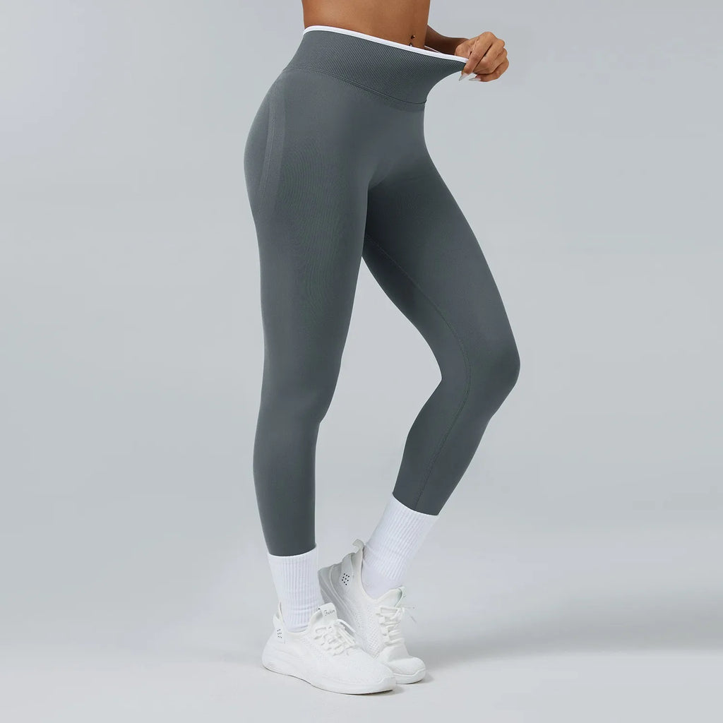 Women Elastic Waist Yoga Pants Seamless Push Up Leggings Sport Fitness Running Gym Quick Dry