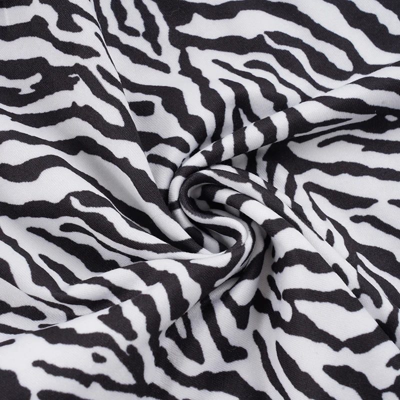 SUCHCUTE Y2k Zebra Print 2 Piece Set Chic U Neck Sleeveless Camis Top+Skinny Shorts Suits Backless Loungewear Women's HomeLounge