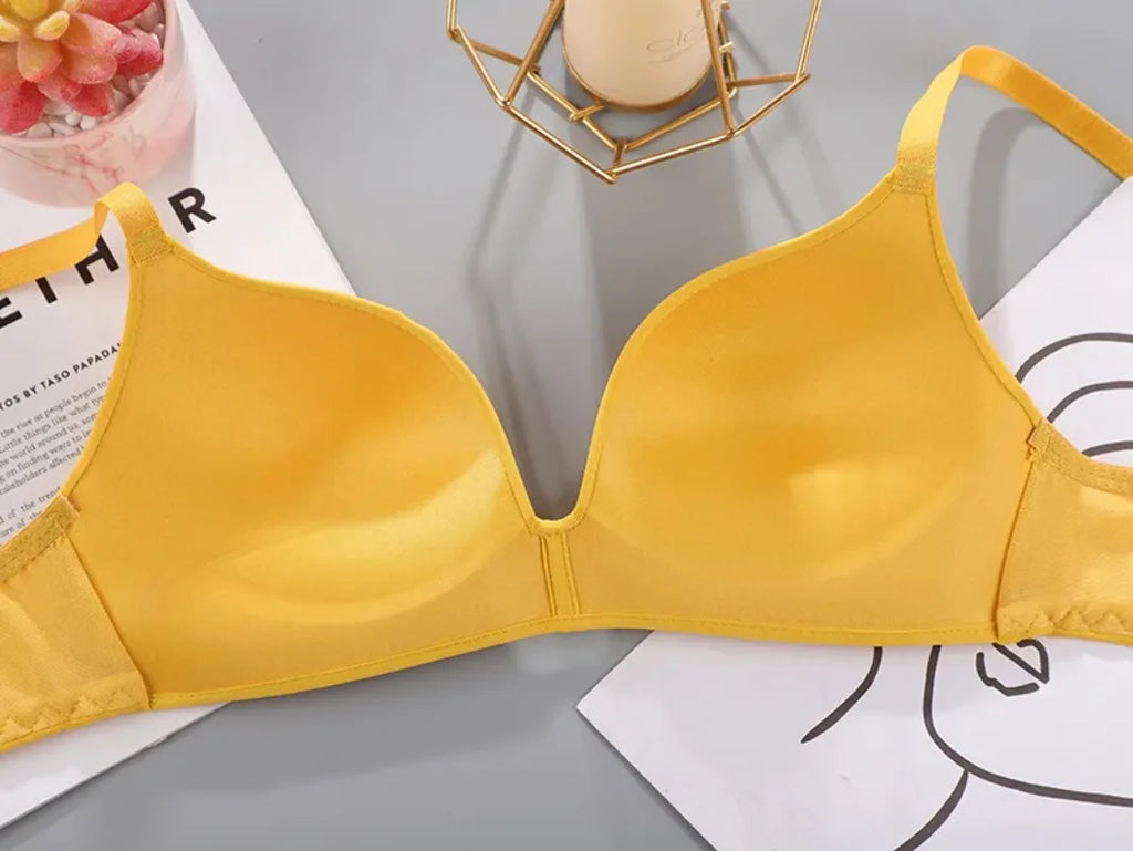 Sexy No Wire Push Up Underwear Women Seamless Bra Girls Students Breathable Thin Bras Female's Bra Breathable Gathered Lingerie