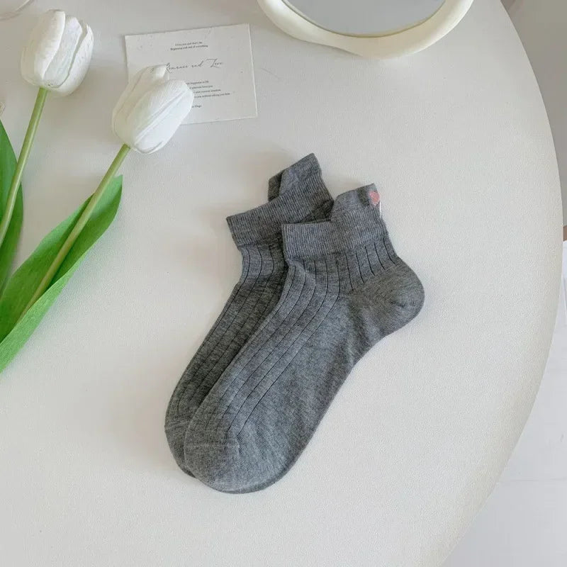 Summer Embroidery Bow Knot Short Socks Harajuku Cute Lolita Casual Funny Ankle Socks Spring Summer Breathable Female Tube Sock