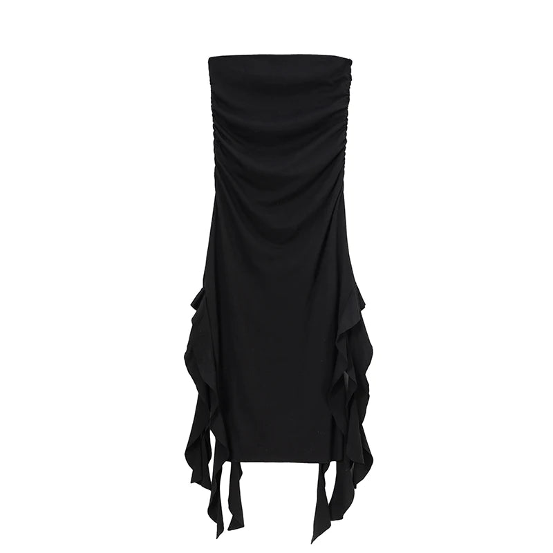 2024 Spring/Summer European and American Fashion Trend Women's New One Shoulder Bra Wrap Hip Slim Fit Irregular Dress