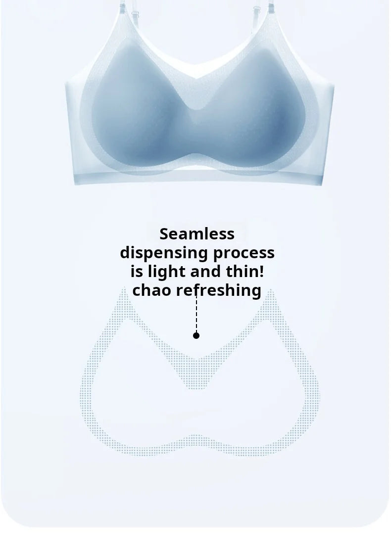 Summer Seamless Ultra-Thin Ice Silk Bra Women Sexy Push Up Bra Intimates Wireless Bralette Underwear Air Cooling Brassiere