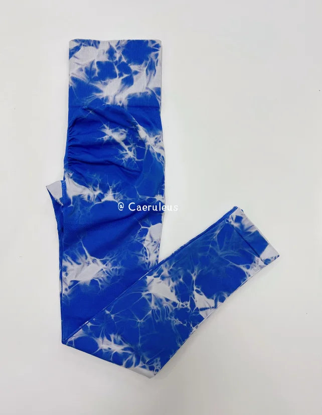 Women Tie Dye Seamless Leggings Push Up Sports Fitness Scrunch Yoga Running Pants Butt Lifting Elastic Tights Leggins Nylon