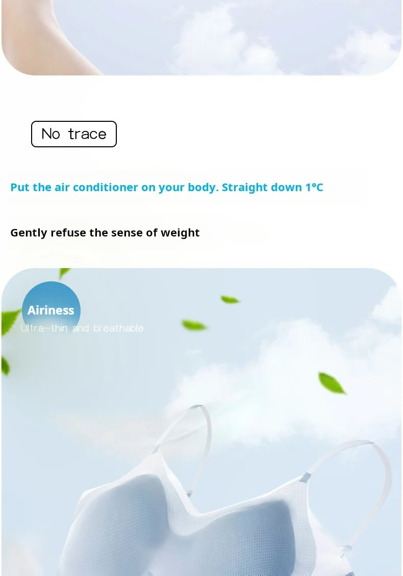 Summer Seamless Ultra-Thin Ice Silk Bra Women Sexy Push Up Bra Intimates Wireless Bralette Underwear Air Cooling Brassiere