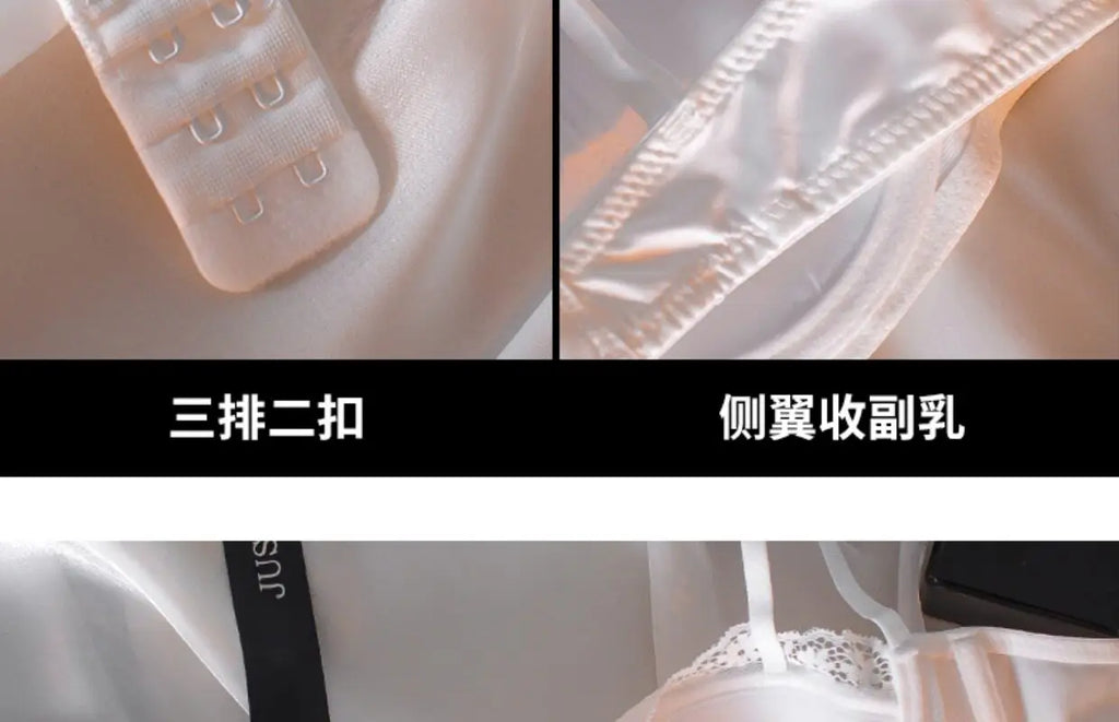 Sexy French Half Cup Invisible Bra Set Soft Underwire Minimizer Push Up Lingerie Set S-XL Comfort Breathable Anti Sag Stylish