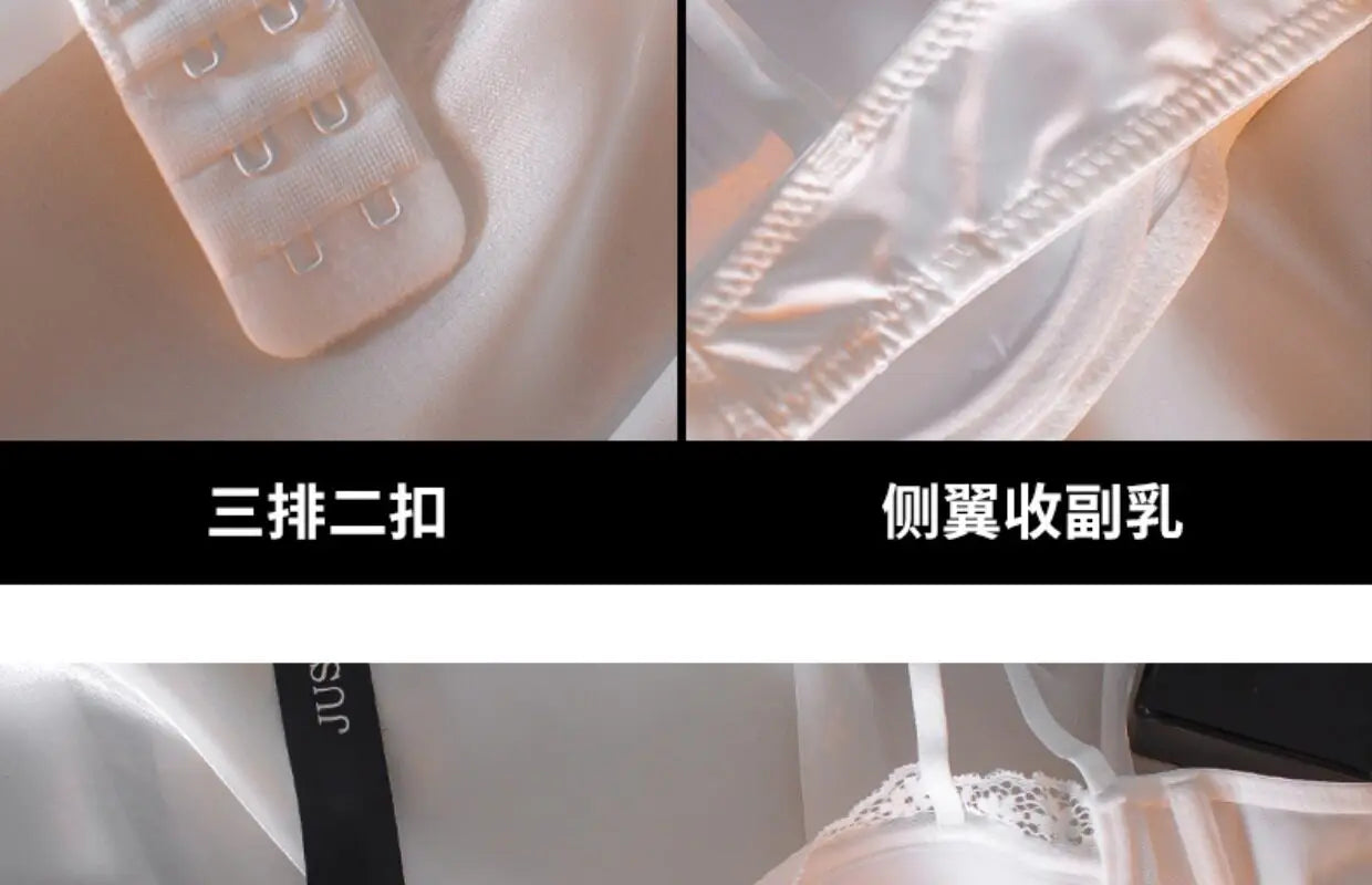Sexy French Half Cup Invisible Bra Set Soft Underwire Minimizer Push Up Lingerie Set S-XL Comfort Breathable Anti Sag Stylish