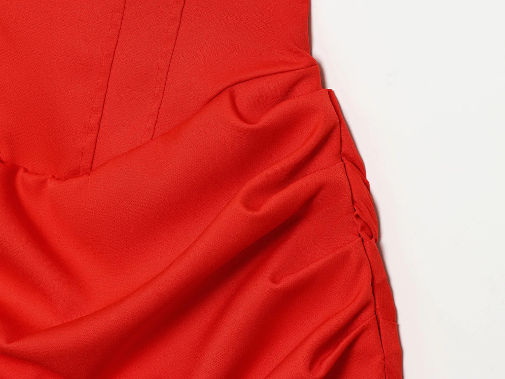 Women's Dress 2025 Autumn New Arrivals Reddish-Brown Spaghetti Strap Sexy Bodycon Mini Dress with Tie Details Stylish and Unique
