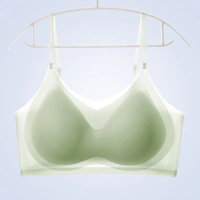 Summer Seamless Ultra-Thin Ice Silk Bra Women Sexy Push Up Bra Intimates Wireless Bralette Underwear Air Cooling Brassiere
