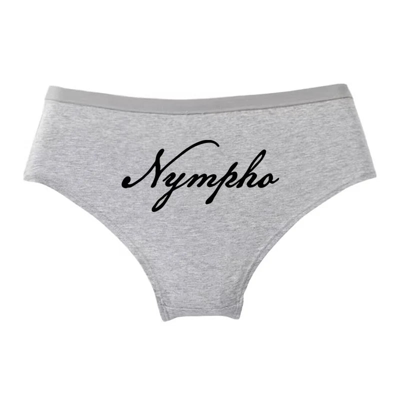 NYMPHO Gold Letter Print Underwear Cute Girl Briefs Female Soft Cotton Panties Sexy Lingeries For Women Ladies Underpants