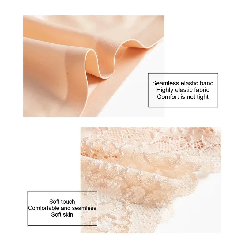 1/3PCS/Set Women's Panties Lace Underwear Sexy Lingerie Ice Silk Briefs Soft Seamless Underpants