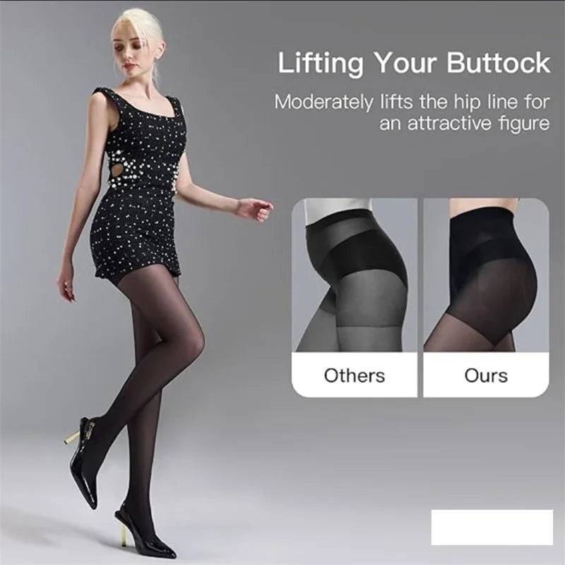 Dimmkof Shaping Pantyhose 40D Sheer Compression Pantyhose Women's Shaping Tights High Waist Control Shaper Stockings Shape Nylon