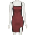 Mesh Double Layer Sexy Skinny Dress Women Sleeveless Party Bodycon 2025 Bandage Elastic Split Trend Clubwear Slim Outfit