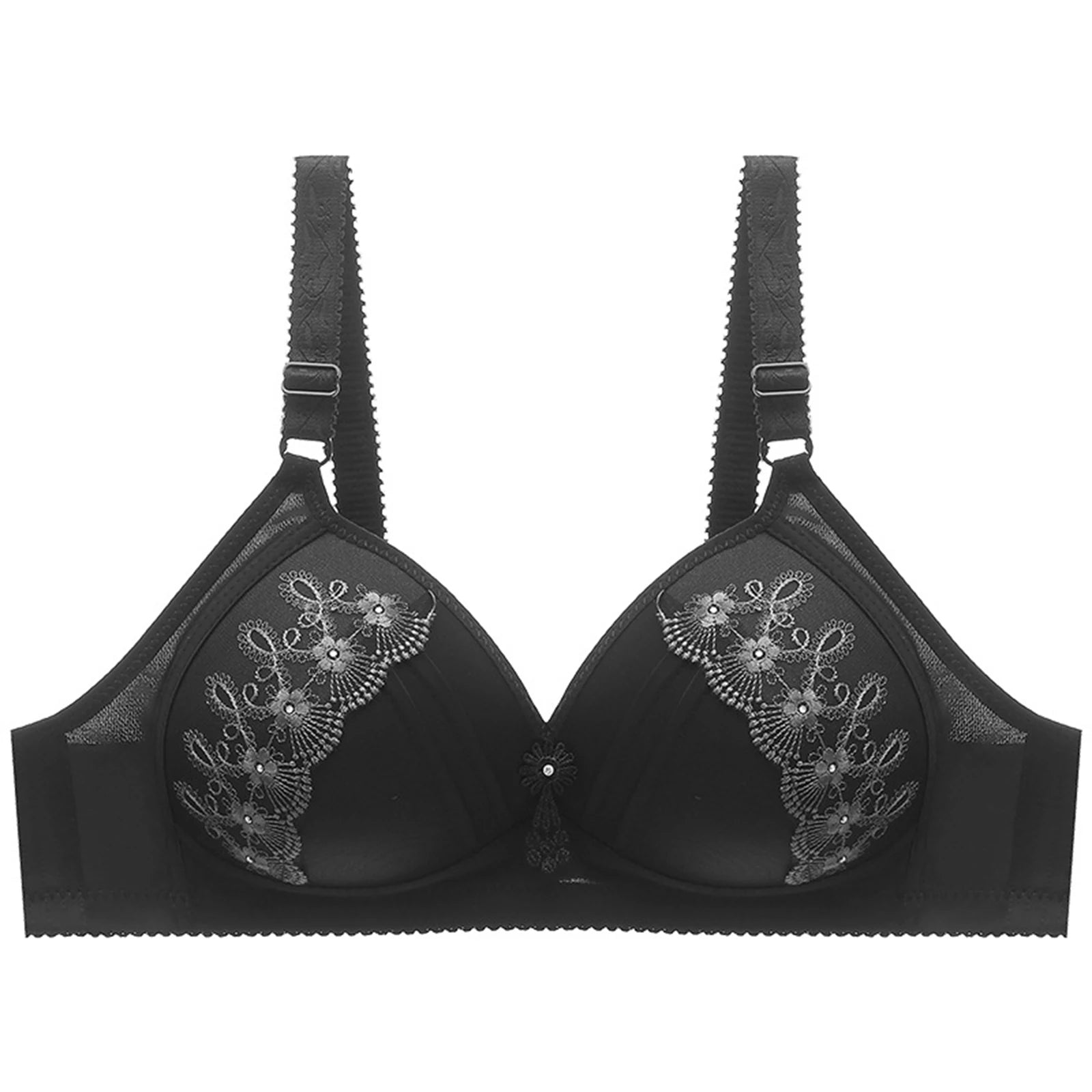 Women Bralette No Underwire Adjustable Shoulder Strap Breathable Push Up Middle-aged Ladies Wireless Bra Female Soft Underwere