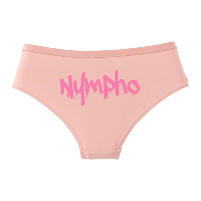 NYMPHO Gold Letter Print Underwear Cute Girl Briefs Female Soft Cotton Panties Sexy Lingeries For Women Ladies Underpants