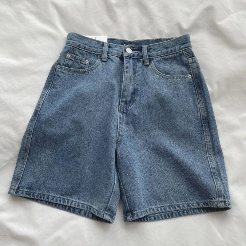 Summer Hot Sale Female Korean High Waist Jeans Lady Solid Color Thin Denim Shorts Girls Casual Fashion Daily Short Pants