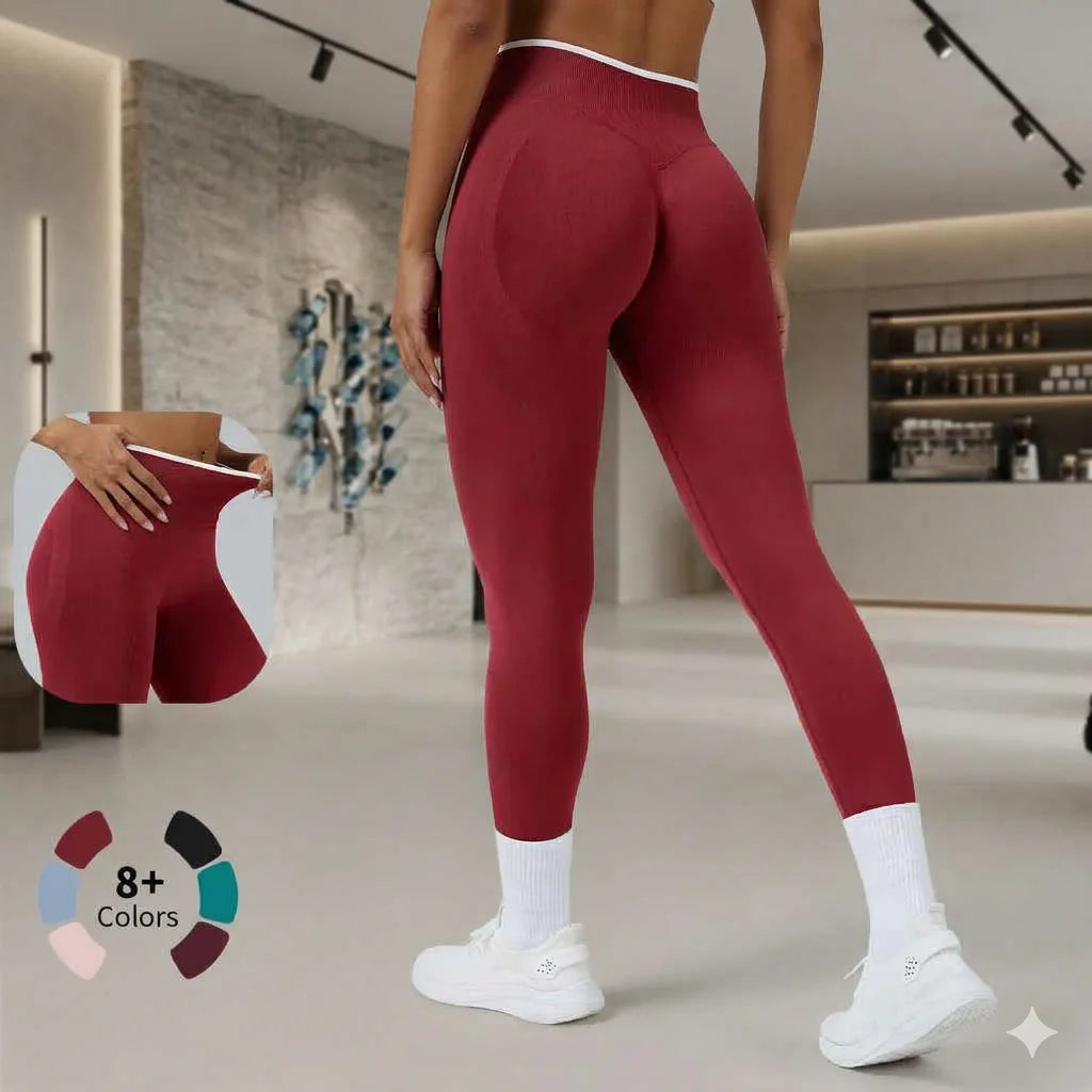 Women Elastic Waist Yoga Pants Seamless Push Up Leggings Sport Fitness Running Gym Quick Dry