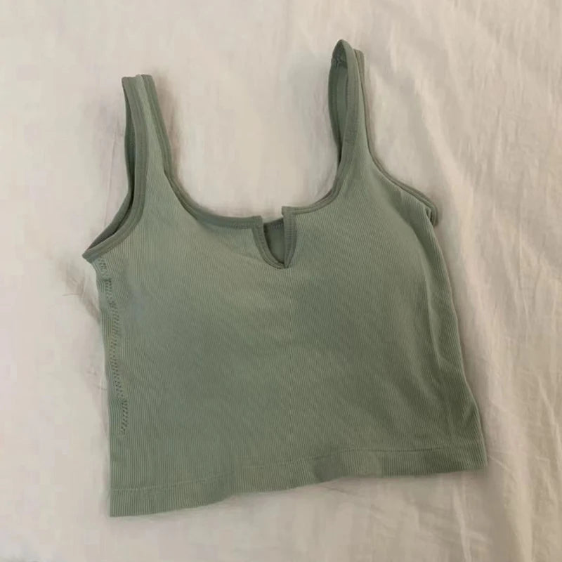 Korean Style Sexy Cute Little Emerald Flower Vest Women's Home Clothes With Chest Cushion Comfortable Cotton Pajamas Set