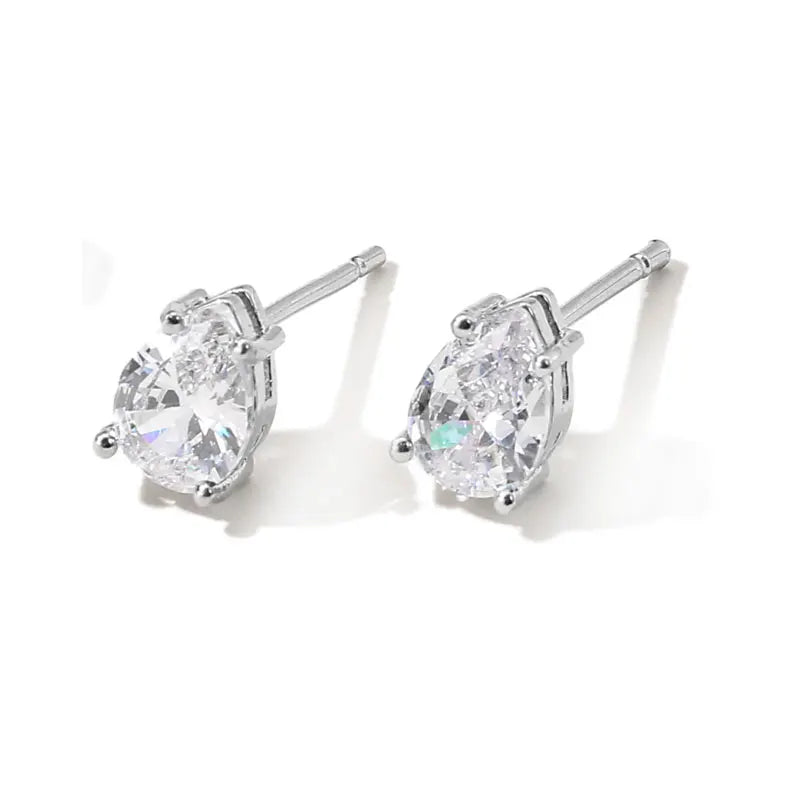 ZAKOL Marquise Cubic Zircon Stud Earring for Women Girls Ladies Fashion Silver Gold Color Daily Ear Accessories