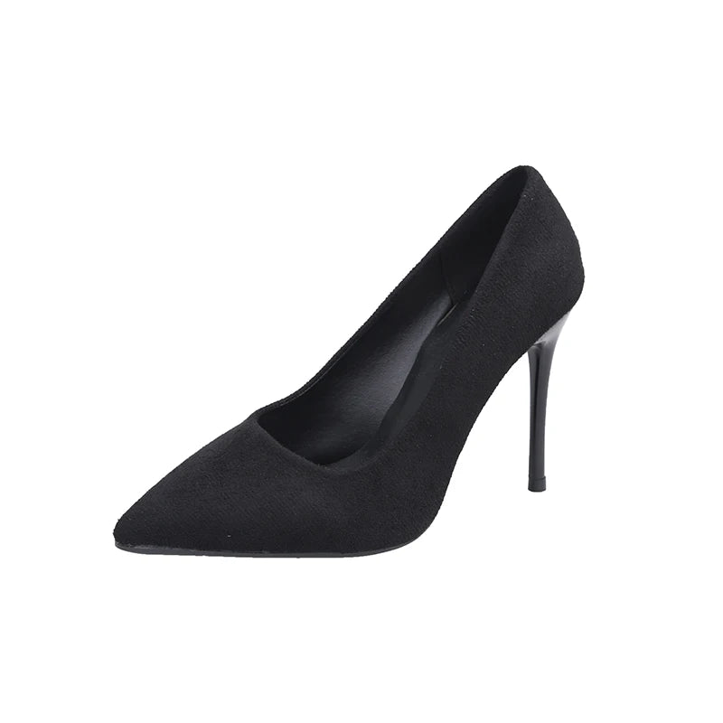 Women New Mid Heeled Sandals Black 6-8-10cm Pointed Thin Heeled Baotou Banquet High Heeled Shoes Womens Shoes Tacones Mujer
