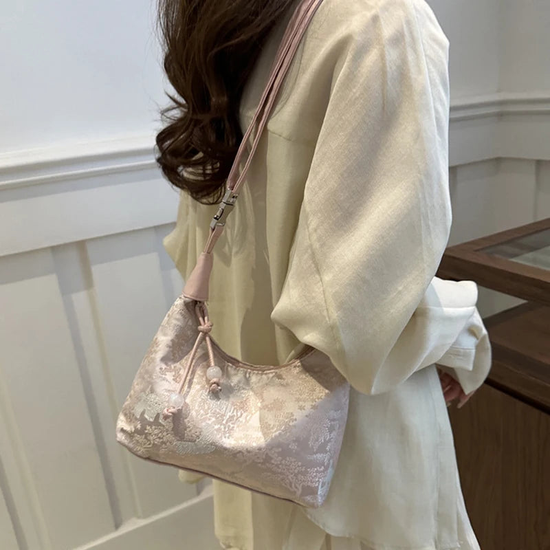 New Chinese Style Fine Embroidery Ladies Handbags Summer Fashion Shoulder Bag Crossbody Daily Party Tote Handbag For Women