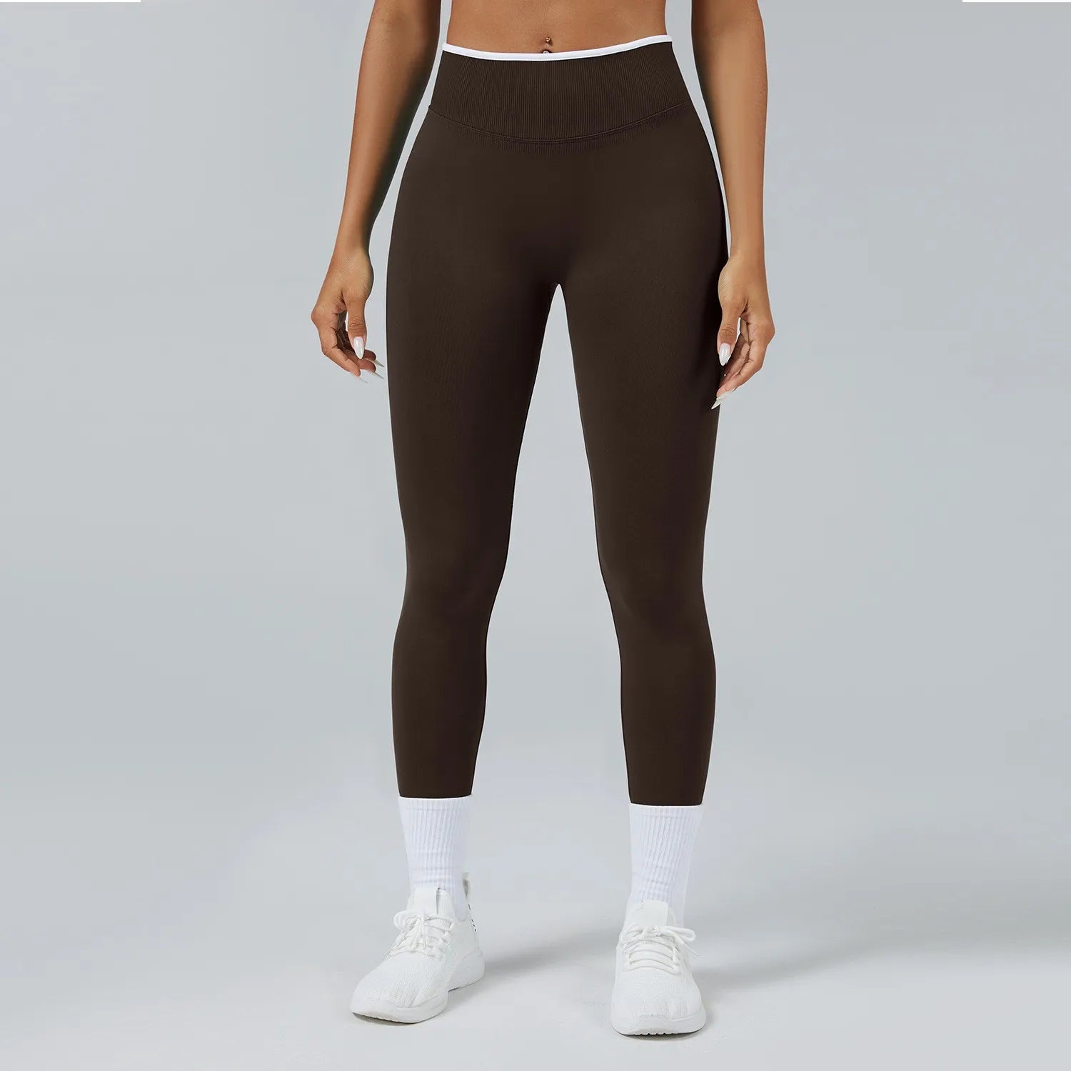 Women Elastic Waist Yoga Pants Seamless Push Up Leggings Sport Fitness Running Gym Quick Dry